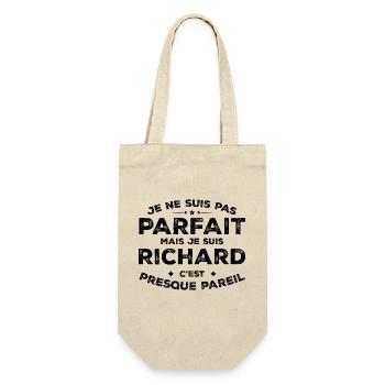 Richard Ein Vorname, eine Haltung Humor Richard - Geschenkbeutel für Flaschen - Natur - Vorne
