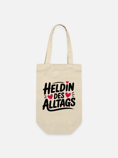 Heldin des Alltags Design - Geschenkbeutel für Flaschen - Natur