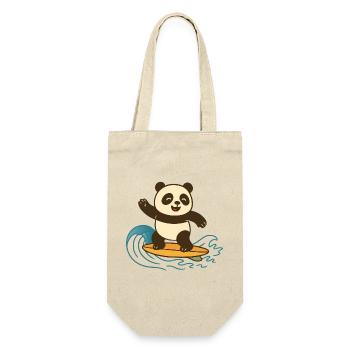 Happy Panda Surfing – Summer Illustration - Gift Bag for Bottles - nature - Front