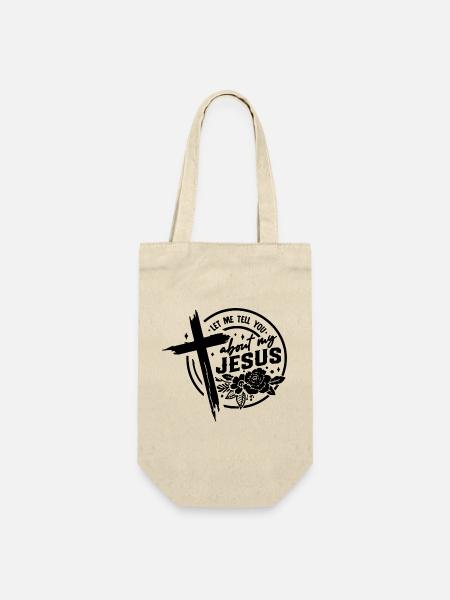 Let Me Tell You About My Jesus Cross - Gift Bag for Bottles - nature