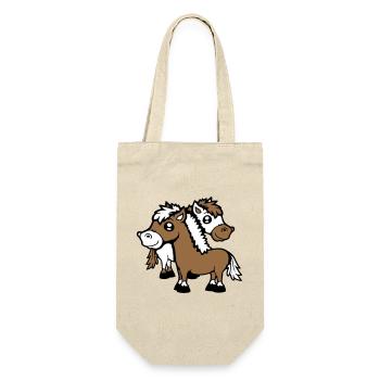 2 Horses Man Woman Lovers Friends Love Team - Gift Bag for Bottles - nature - Front