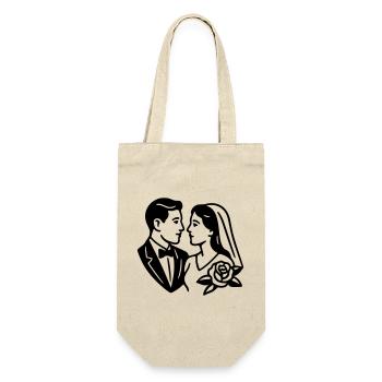 Verheiratet - Geschenkbeutel für Flaschen - Natur - Vorne
