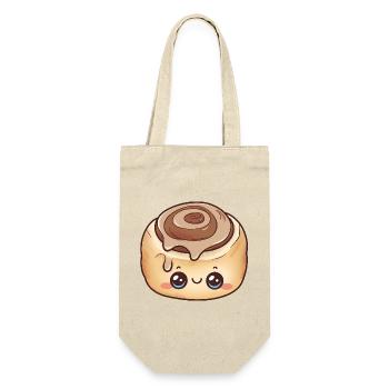 Süße Zimtschnecke Kawaii - Geschenkbeutel für Flaschen - Natur - Vorne