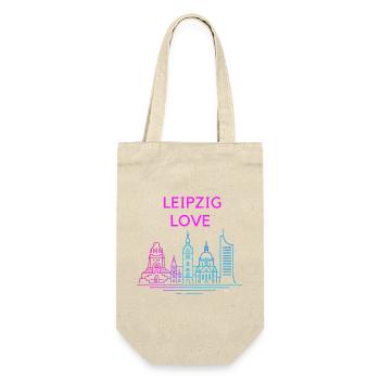 Leipzig Love Skyline Silhouette City Stadt - Gift Bag for Bottles - nature - Front