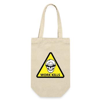 Danger Work, Kill sign with a helmeted skull - Gift Bag for Bottles - nature - Front