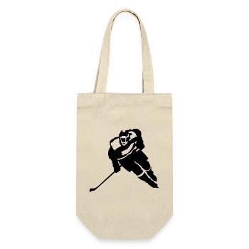 Eishockey - Geschenkbeutel für Flaschen - Natur - Vorne