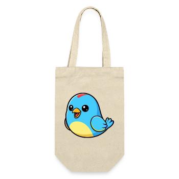 Fröhlicher Blauer Vogel Cartoon - Geschenkbeutel für Flaschen - Natur - Vorne