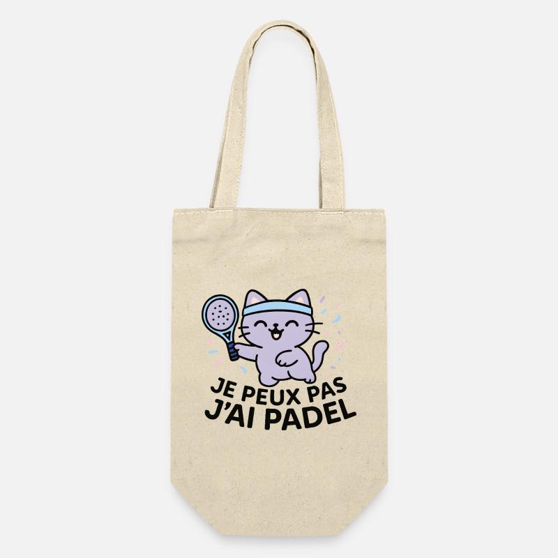 Chat Padel Rieur à Bandeau Bleu - Sac à bouteille - nature