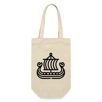 Wikingerschiff - Geschenkbeutel für Flaschen - Natur - Vorne