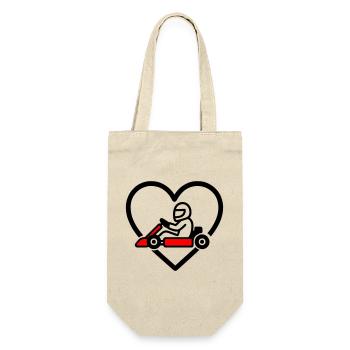 Karting Heart – Leidenschaft und Geschwindigkeit - Geschenkbeutel für Flaschen - Natur - Vorne