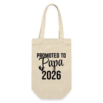 Promoted to Dad 2026 – Father-to-be Design - Gift Bag for Bottles - nature - Front