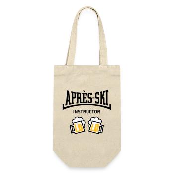 Après-Ski Instructor (Bier Apres Ski Konkav POS3C) - Geschenkbeutel für Flaschen - Natur - Vorne