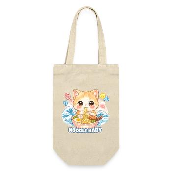 Ramen Katze Kanagawa - Geschenkbeutel für Flaschen - Natur - Vorne