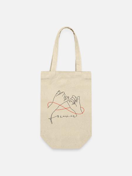 Forever Pinky Promise - Geschenkbeutel für Flaschen - Natur