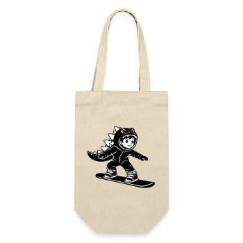 Snowboard Dragon Boy - Geschenkbeutel für Flaschen - Natur - Vorne