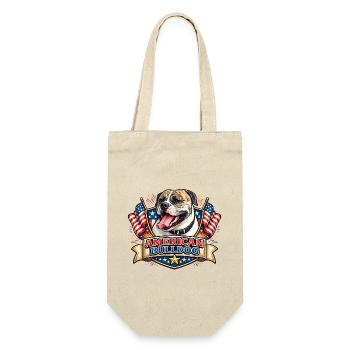 Amerikanischer Bulldog Flaggen-Emblem - Geschenkbeutel für Flaschen - Natur - Vorne