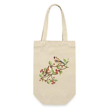Bunte Vögel - Geschenkbeutel für Flaschen - Natur - Vorne