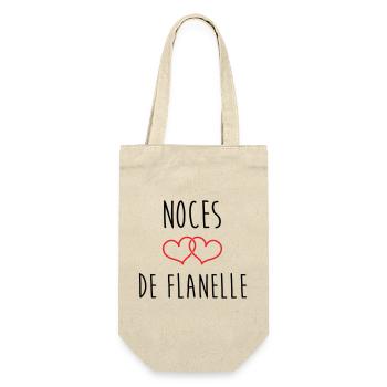 Flannel-Hochzeit – 43 Jahre Ehe - Geschenkbeutel für Flaschen - Natur - Vorne