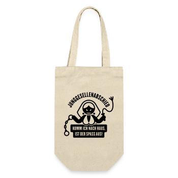 Junggesellenabschied – Komm Ich Nach Haus … (JGA) - Geschenkbeutel für Flaschen - Natur - Vorne