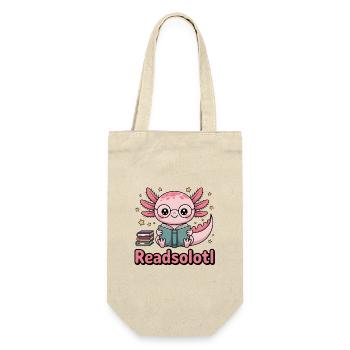 Cute Axolotl with Glasses Readsolotl Book Lover - Gift Bag for Bottles - nature - Front