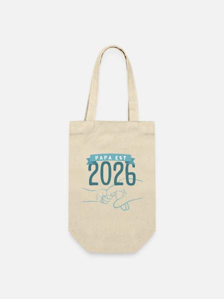 papa2026 - Geschenkbeutel für Flaschen - Natur