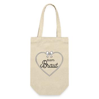 Team Bridal Heart Bow Design - Gift Bag for Bottles - nature - Front