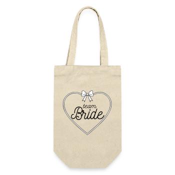 Team Bride Heart Bow Design – Bachelor Party Bridal Crew - Gift Bag for Bottles - nature - Front
