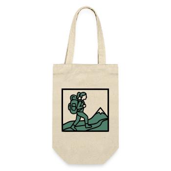 Wanderin Rucksack Berge Wandern Frauen Wanderlust - Geschenkbeutel für Flaschen - Natur - Vorne