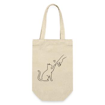 Cat Paw Cat Mom Heart Team Funny - Gift Bag for Bottles - nature - Front