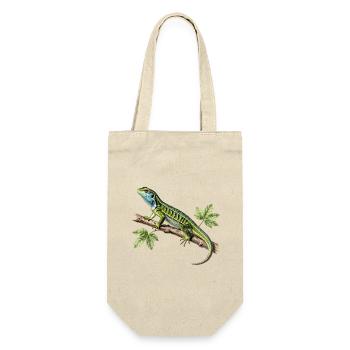 Green Lizard – Vintage-Naturwissenschaftsillustration - Geschenkbeutel für Flaschen - Natur - Vorne