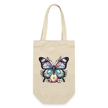 Pastel Floral Butterfly - Gift Bag for Bottles - nature - Front