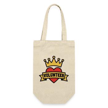 Volunteer Herz Krone Grafik - Geschenkbeutel für Flaschen - Natur - Vorne