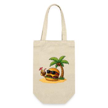 Burger essen Fast Food Paradies Sommer - Geschenkbeutel für Flaschen - Natur - Vorne