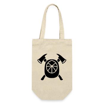 Euro Feuerwehrhelm Silhouette - Geschenkbeutel für Flaschen - Natur - Vorne