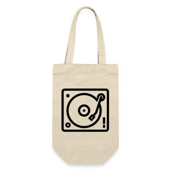 DJ-Plattenspieler - Geschenkbeutel für Flaschen - Natur - Vorne