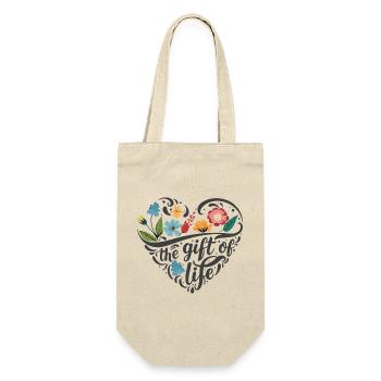 Flower Heart - Gift Bag for Bottles - nature - Front