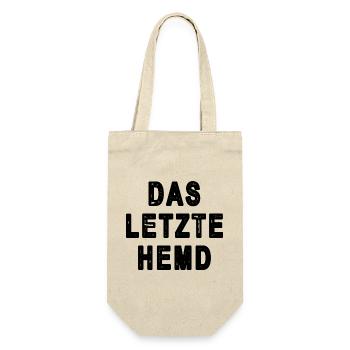 Das letzte Hemd schwarze Schrift - Geschenkbeutel für Flaschen - Natur - Vorne