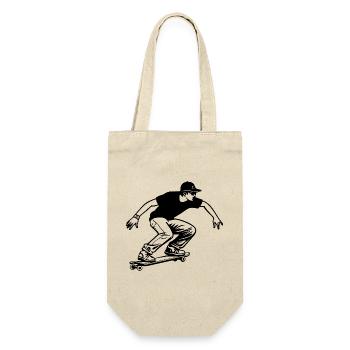 Skateboarding Boy - Gift Bag for Bottles - nature - Front