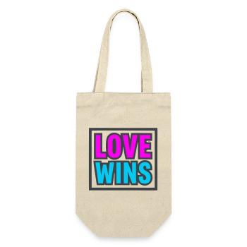 Love Wins Lettering Logo - Gift Bag for Bottles - nature - Front