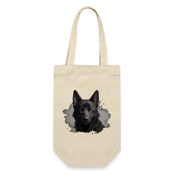 schwarzer schäferhund - Geschenkbeutel für Flaschen - Natur - Vorne