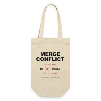 Merge Conflict: Me vs. Friday - Geschenkbeutel für Flaschen - Natur - Vorne