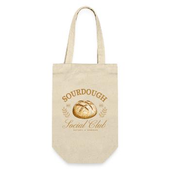 Sourdough Social Club – Sauerteig Design - Geschenkbeutel für Flaschen - Natur - Vorne