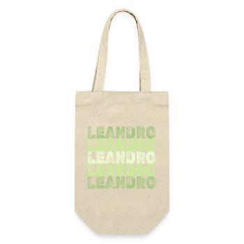 Vorname Leandro - Geschenkbeutel für Flaschen - Natur - Vorne