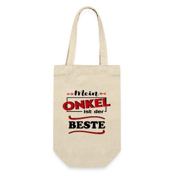 Mein Onkel ist der beste Baby Sprüche Familie Kind - Geschenkbeutel für Flaschen - Natur - Vorne