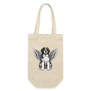 Berner Sennenhund Engel Abschied Flügel - Geschenkbeutel für Flaschen - Natur - Vorne