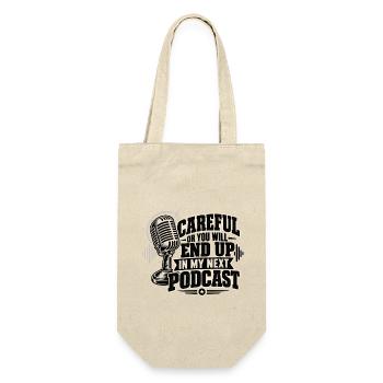 Lustiger Podcaster Content Creator Blogger Media Art - Geschenkbeutel für Flaschen - Natur - Vorne