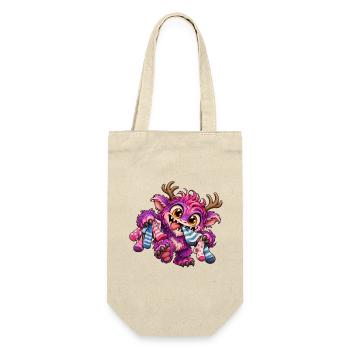 Sockenmonster - Monster unter dem Bett Party - Geschenkbeutel für Flaschen - Natur - Vorne