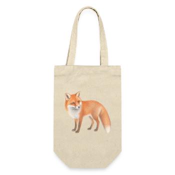 Illustriertes Fuchsblattpastell - Geschenkbeutel für Flaschen - Natur - Vorne