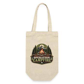 Operation: Campfire – Retro-Lagerfeuermotiv - Geschenkbeutel für Flaschen - Natur - Vorne