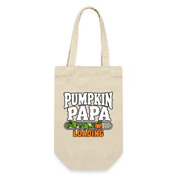 Kürbis Papa Loading - Geschenkbeutel für Flaschen - Natur - Vorne